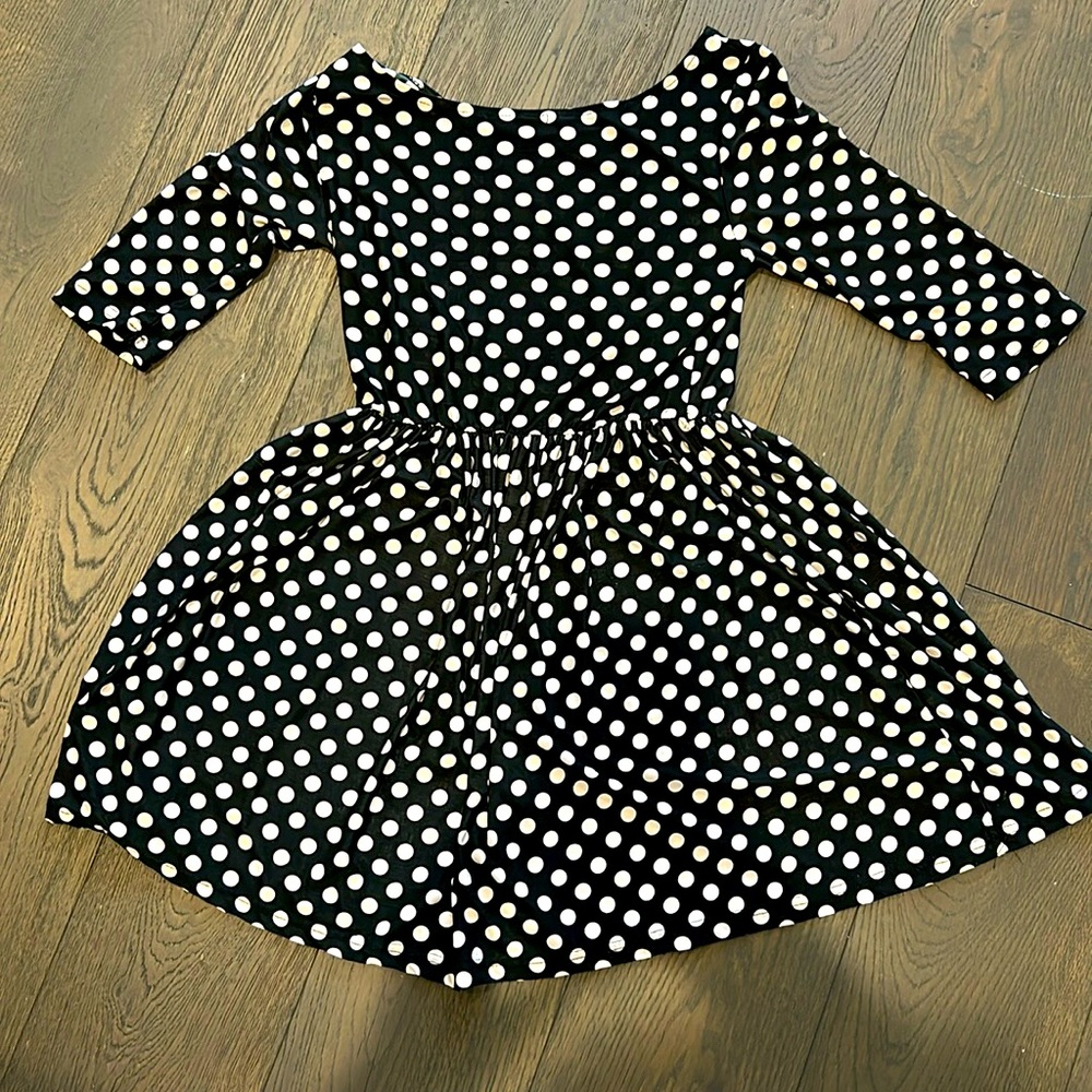 Polka dotted black and white mini dress